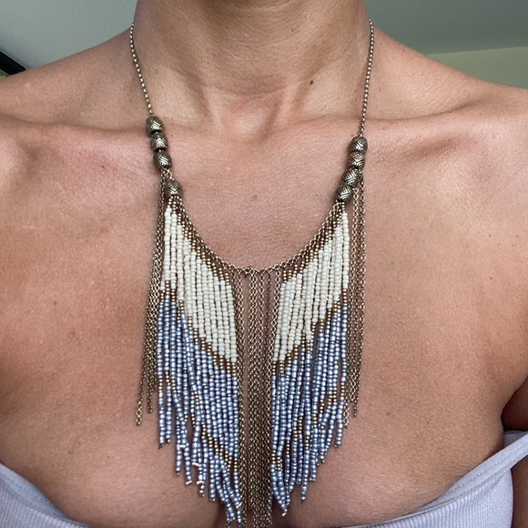 Beaded and metal necklace - Picture 1 of 6